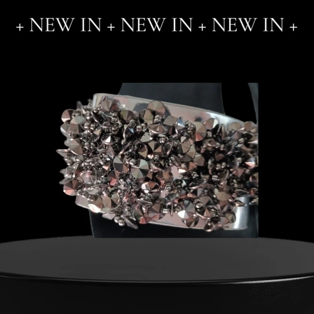 Black Sequin Slides Sandals Size 10 Y2K - Picture 10 of 14